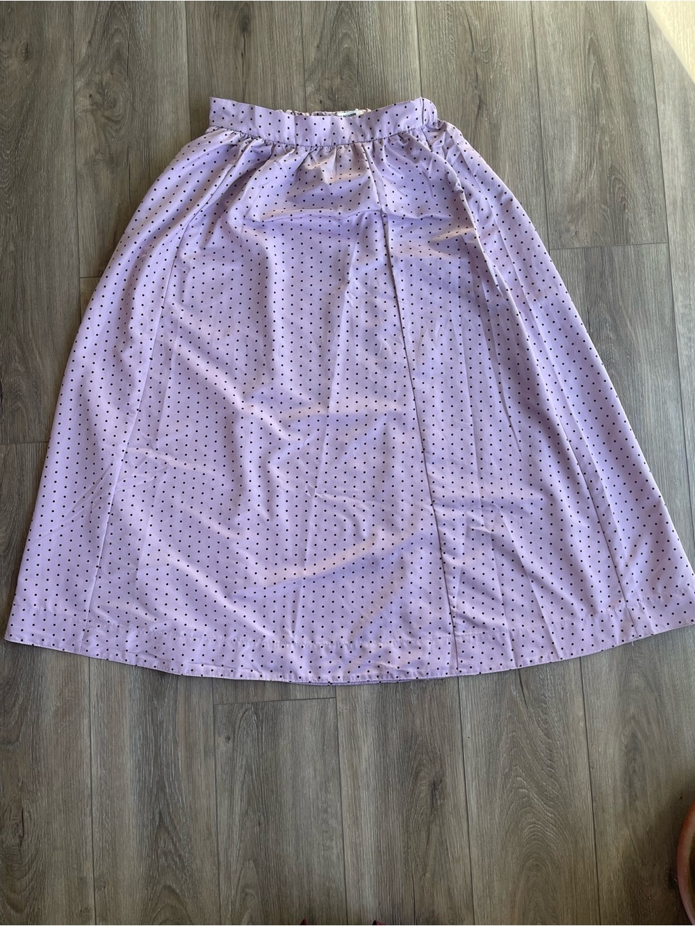 Old Navy Lavender A-Line Skirt with Black Polka Dots